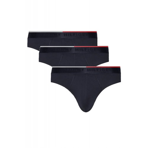 Tommy Hilfiger ανδρικά slips 3pack σε σκ. μπλε χρώμα με σκ. μπλε λάστιχο, άνετη γραμμή με ελαστική ποιότητα, 87%polyester 13%elastane UM0UM03389 0YW